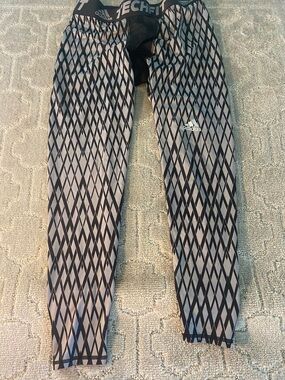 Adidas Techfit Leggings Womens Small Black Gray Climalite Compression Workout